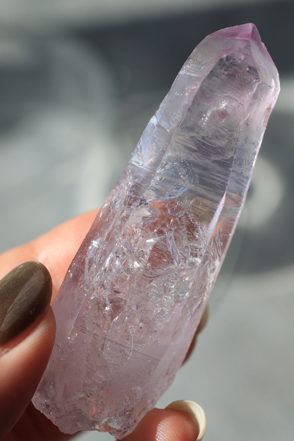 エンハイドロ（水入り）ベラクルスアメジスト「朝の光」メキシコ産｜天然石 原石 鉱物標本